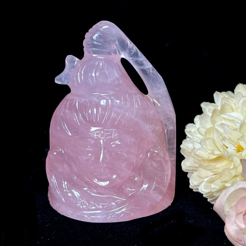 Shiva Head in Rose Quartz