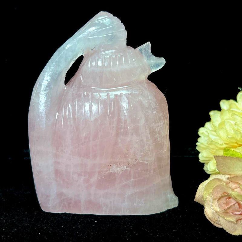 Shiva Head in Rose Quartz