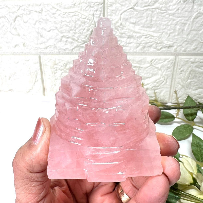 Shree (Shri) Yantra in Rose Quartz (Meditation)