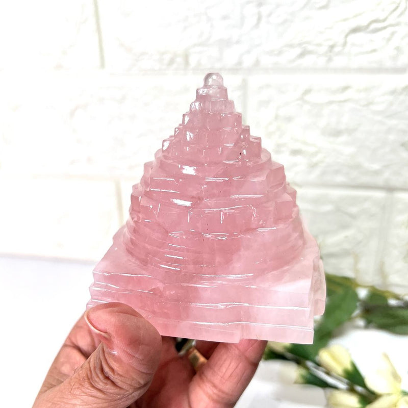 Shree (Shri) Yantra in Rose Quartz (Meditation)