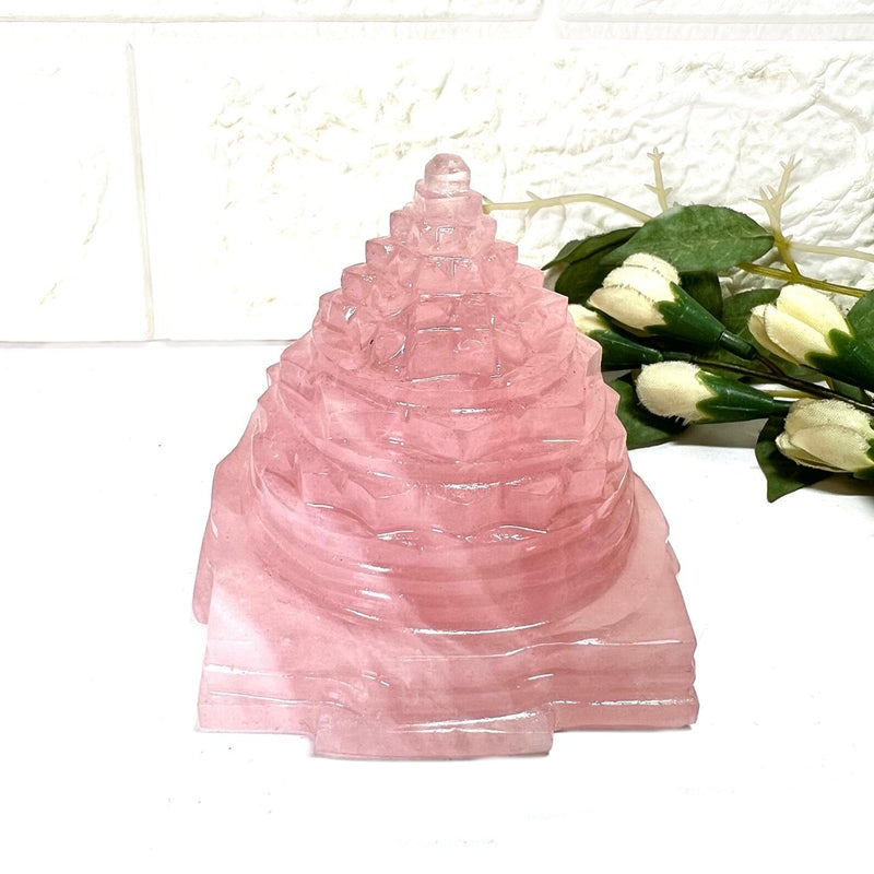 Shree (Shri) Yantra in Rose Quartz (Meditation)