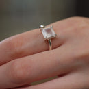 Rose Quartz Adjustable Ring in Silver (for Love and Romance)