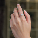 Blue Lace Agate Adjustable Rings in Silver