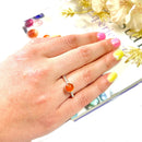 Carnelian Adjustable Ring in Silver