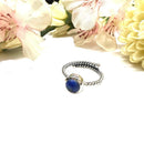 Lapis Lazuli Adjustable Ring in Silver