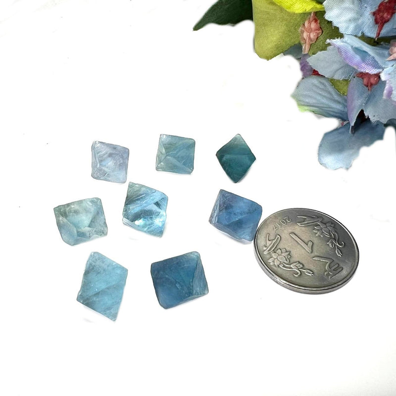 Natural Fluorite Octahedrons (Blue, Purple and Green)