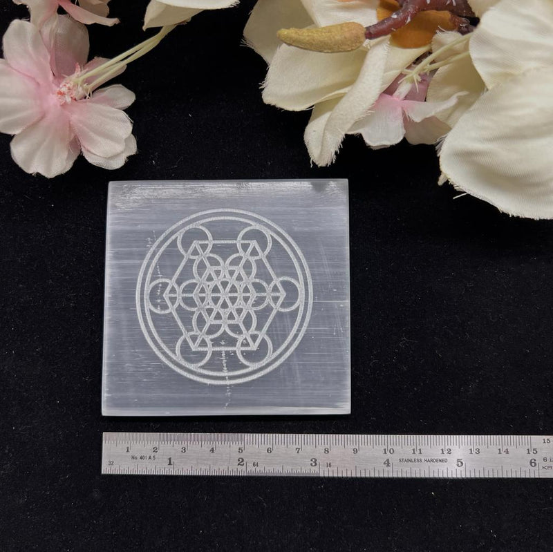 Selenite Small Square Charging Plates