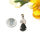 Saffordite / Chintamani and Herkimer Diamond Quartz Pendant in Silver