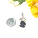 Saffordite / Chintamani and Herkimer Diamond Quartz Pendant in Silver