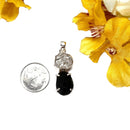 Saffordite / Chintamani and Herkimer Diamond Quartz Pendant in Silver