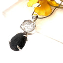 Saffordite / Chintamani and Herkimer Diamond Quartz Pendant in Silver