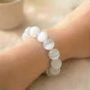 Selenite Round Bead Bracelet (Aura Cleansing)