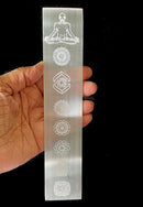 Selenite Small Rectangle Engraved Charging Plates