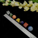 Sacred Geometry Set in Seven Chakra Stones (7 pcs)