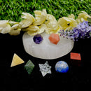 Sacred Geometry Set in Seven Chakra Stones (7 pcs)