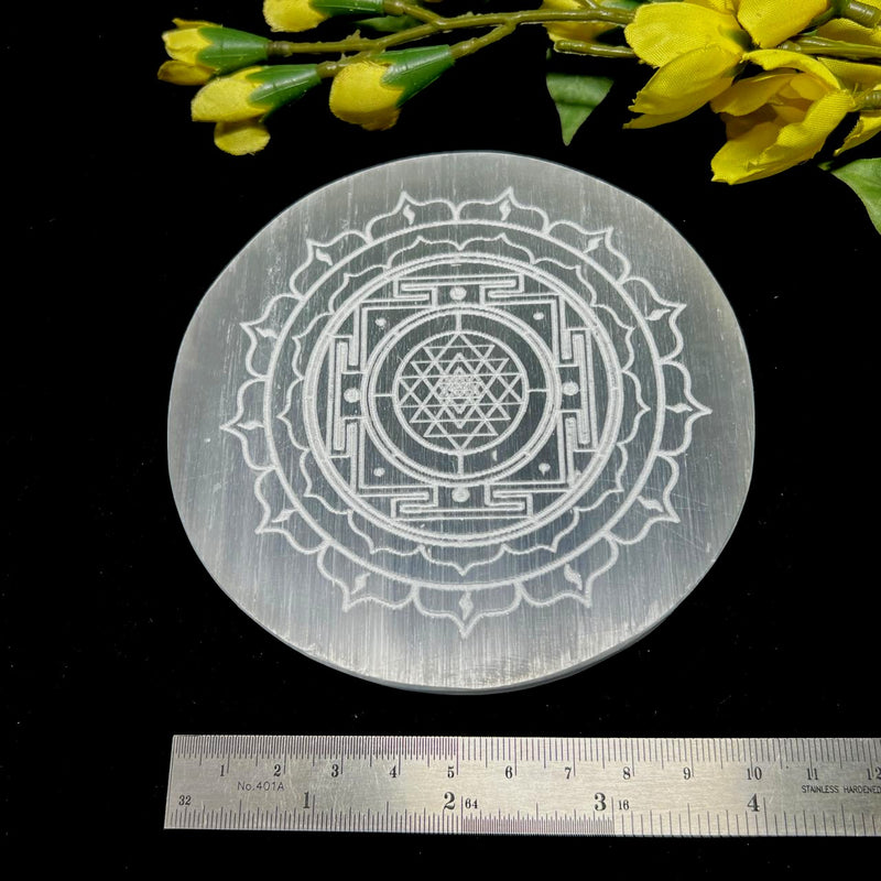 Selenite Round Charging Plates (4inch)