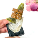 Crystal Hummingbirds and Flower from Peru