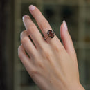 Smoky Quartz Adjustable Ring in Silver