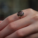 Smoky Quartz Adjustable Ring in Silver