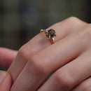 Smoky Quartz Adjustable Ring in Silver