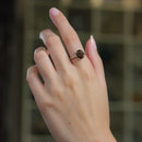 Smoky Quartz Adjustable Ring in Silver