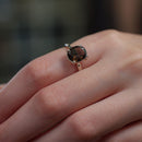 Smoky Quartz Adjustable Ring in Silver