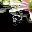 Smoky Quartz Adjustable Ring in Silver