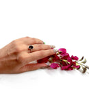 Smoky Quartz Adjustable Ring in Silver