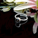 Smoky Quartz Adjustable Ring in Silver