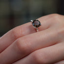 Smoky Quartz Adjustable Ring in Silver
