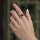 Smoky Quartz Adjustable Ring in Silver