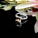 Smoky Quartz Adjustable Ring in Silver