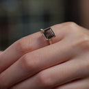 Smoky Quartz Adjustable Ring in Silver