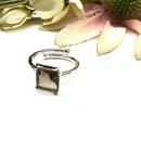 Smoky Quartz Adjustable Ring in Silver
