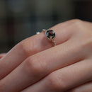 Smoky Quartz Adjustable Ring in Silver