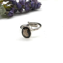 Smoky Quartz Adjustable Ring in Silver