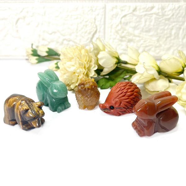 Crystal Animal Spirit Guides (Rabbit, Bear, Squirrel, Owl, Hedgehog)