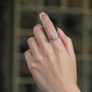 Blue Lace Agate Adjustable Rings in Silver