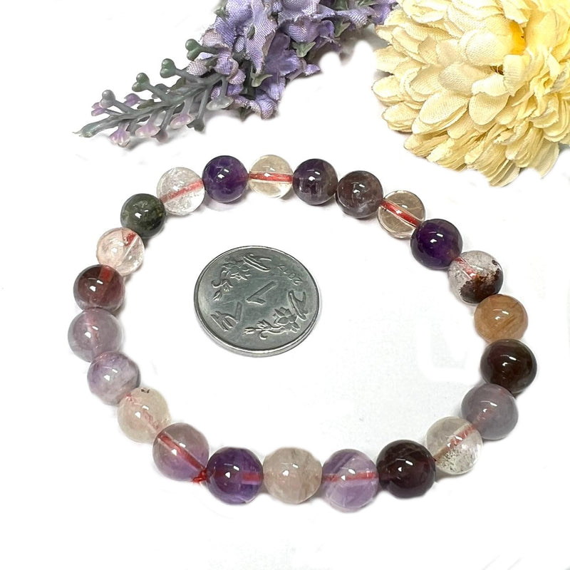 Super Seven Round Bead Bracelet (Psychic gifts and Healing)