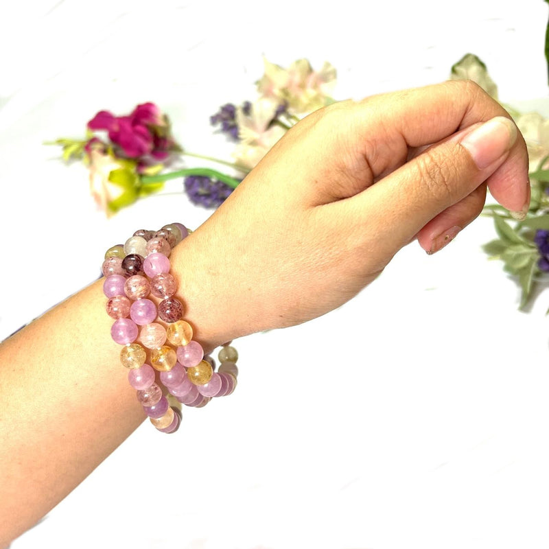 Super Seven Round Bead Bracelet (Psychic gifts and Healing)