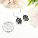 Mexican Tabasco Mini Geode Earrings with Hook in Silver