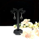 Mexican Tabasco Mini Geode Earrings with Hook in Silver