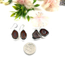 Mexican Tabasco Mini Geode Earrings with Hook in Silver