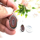 Mexican Tabasco Mini Geode Earrings with Hook in Silver