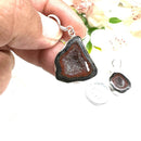 Mexican Tabasco Mini Geode Earrings with Hook in Silver