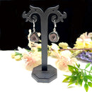 Mexican Tabasco Mini Geode Earrings with Hook in Silver