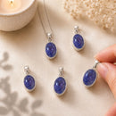Tanzanite faceted silver pendants by Talk to Crystals, available in multiple designs, featuring natural gemstone jewellery for intuition, inner guidance, transformation, higher consciousness, and Third Eye Chakra healing in India