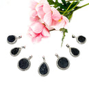 Tibetan Black Tektite Premium Silver Pendants (Astral Travel)