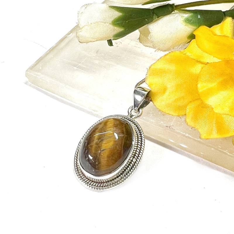 Tiger Eye Premium Pendants in Silver (Courage)