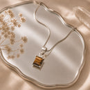 Tiger Eye Small Pendants in Silver